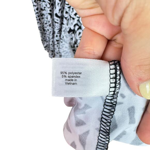 Lane Bryant NWT Black & White Print Jersey Knit Stretch Faux Wrap Maxi Dress - Picture 11 of 12